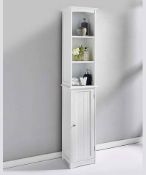 (5L) 3x Items. 1x New England Tall Cupboard White (QN9115/01) RRP £69. 1x Cube Unit 2x2 Grey (FF243