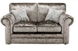 (P) RRP £599. Nicolette Standardback 2 Seater Sofa Pewter (IX5015/02). New Item In Factory Packagi