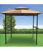 (P) RRP £119.99. Decorative Square Gazebo Natural / Black