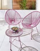 (5K) RRP £159. Salsa Bistro Lounge Set Violet (EK4570/01)