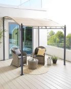 (P) RRP £199. 3.5M Wall Gazebo Natural (WT3585/02)