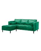 (P) RRP £889. Malini Left Hand Corner Chaise Emerald (IX336NP). New Unused Item In Original Packag