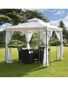 (P) RRP £369. Polenza Gazebo 2.5M White (ZM3892/01). H260 x W250 x D250cm