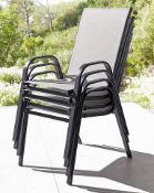(4N) Lot RRP £225. 9x Malaga Stacking Chair Grey (FW0527/01) RRP £25 Each. (3x Units Have Cut On