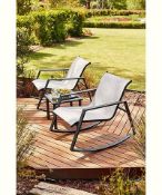 (4E) RRP £129. 2x Aruba Bistro Rocker Chair Grey (EQ4973/01)