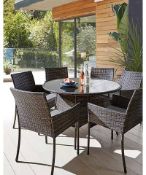 (5K) RRP £719. Cadiz 6 Seater Circular Dining Set Grey FW026. (4x Boxes In Lot).