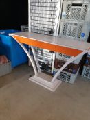 Beige/Grey colour sideboard with orange painted draws