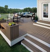 Complete composite decking 8.41sqm kit in coffee boards with joists etc Complete composite decking