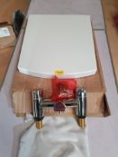 Square Toilet seat & Modern Bath Mixer Filler Tap.