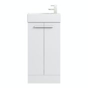 Clarity Compact White Floor Standing Unit with Resin Basin