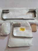 Matching Designer Chrome Flat Rail Towel Rail & Matching Toilet Roll Holder