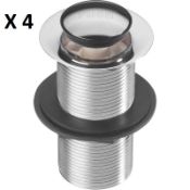 4 x Toolstation Chrome Solid S/L Unslotted Basin Wastes.