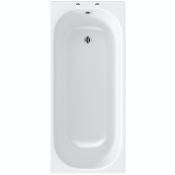Single ended steel bath with 2 tap holes 1600 x 700