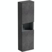 RRP £275. Mode Tate II riven grey wall hung cabinet 1400 x 400mm