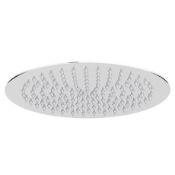 RRP £125. 400 x 400mm Ultrathin Designer Round Fixed Shower Head. Solid Brass Construction.