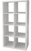 (P16) RRP £60. 1x Clever Cube 4x2 Storage Unit - White. SKU: 374340. (H) 146 x (W) 76 x (D) 39cm