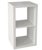 (P17) Clever Cube 2x1 Storage Unit - White. SKU: 374334. RRP £25.00. (W) 41 x (D) 39 x (H) 76cm