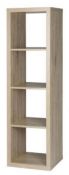 (P15) 1x Clever Cube 4x1 Storage Unit - Oak. SKU: 401521. RRP £40.00. (W) 41 x (D) 39 x (H) 146cm