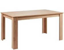 (P5) RRP £150.00. Marcy Dining Table - Oak. SKU: 575825. (L) 150 x (W) 90 x (H) 76.5cm.