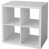 (P17) Clever Cube 2x2 Storage Unit - White. SKU: 374337. RRP £35.00. (H) 76 x (W) 76 x (D) 39cm