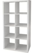 (P16) RRP £60. Clever Cube 4x2 Storage Unit - White. SKU: 374340. (H) 146 x (W) 76 x (D) 39cm