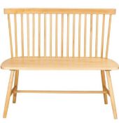 (P20) RRP £150.00. Laura Spindle Dining Bench with Back - Birch. SKU: 576592. (H) 89 x (W) 100 x (D)