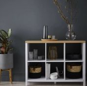 (P17) RRP £70. Clever Cube 2x3 Storage Unit with Legs - Oak / White. SKU: 493997. (H) 854 x (W) 1080