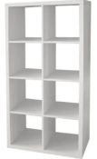 (P16) RRP £60. Clever Cube 4x2 Storage Unit - White. SKU: 374340. (H) 146 x (W) 76 x (D) 39cm