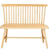 (P20) RRP £150.00. Laura Spindle Dining Bench with Back - Birch. SKU: 576592. (H) 89 x (W) 100 x (D)
