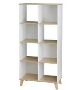 (P18) RRP £90.00. 1x Clever Cube 4x2 Storage Unit with Wooden Legs - White & Oak. SKU: 591010. (H) 1
