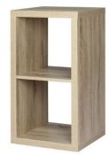 (P17) Clever Cube 2x1 Storage Unit - Oak. SKU: 401519. RRP £25.00. (W) 41 x (D) 39 x (H) 76cm