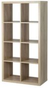 (P18) RRP £60. Clever Cube 4x2 Storage Unit - Oak. SKU: 423337. (H) 146 x (W) 76 x (D) 39cm