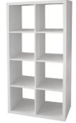 (P16) RRP £60. 1x Clever Cube 4x2 Storage Unit - White. SKU: 374340. (H) 146 x (W) 76 x (D) 39cm