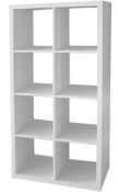 (P16) RRP £60. 1x Clever Cube 4x2 Storage Unit - White. SKU: 374340. (H) 146 x (W) 76 x (D) 39cm