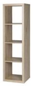 (P15) 1x Clever Cube 4x1 Storage Unit - Oak. SKU: 401521. RRP £40.00. (W) 41 x (D) 39 x (H) 146cm
