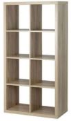 (P18) RRP £60. Clever Cube 4x2 Storage Unit - Oak. SKU: 423337. (H) 146 x (W) 76 x (D) 39cm
