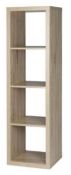 (P15) 1x Clever Cube 4x1 Storage Unit - Oak. SKU: 401521. RRP £40.00. (W) 41 x (D) 39 x (H) 146cm