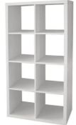 (P16) RRP £60. Clever Cube 4x2 Storage Unit - White. SKU: 374340. (H) 146 x (W) 76 x (D) 39cm
