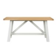 (P5) RRP £395.00. Ashstead Dining Table - Oak and Ivory. SKU: 603375. (H) 75 x (W) 160 x (D) 90cm.