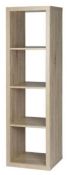 (P15) 1x Clever Cube 4x1 Storage Unit - Oak. SKU: 401521. RRP £40.00. (W) 41 x (D) 39 x (H) 146cm