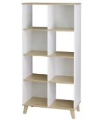 (P18) RRP £90.00.. 1x Clever Cube 4x2 Storage Unit with Wooden Legs - White & Oak. SKU: 591010. (H)