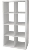 (P16) RRP £60. 1x Clever Cube 4x2 Storage Unit - White. SKU: 374340. (H) 146 x (W) 76 x (D) 39cm