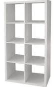 (P16) RRP £60. Clever Cube 4x2 Storage Unit - White. SKU: 374340. (H) 146 x (W) 76 x (D) 39cm