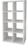 (P16) RRP £60. Clever Cube 4x2 Storage Unit - White. SKU: 374340. (H) 146 x (W) 76 x (D) 39cm