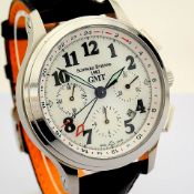 Schwarz Etienne / 1902 GMT Chronograph - Gentlemen's Steel Wrist Watch