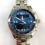 Breitling / B-1 Chronograph Blue Dial 44 mm - Gentlemen's Steel Wrist Watch