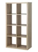 (Mez) 17x Living Elements Clever Cube Storage Items. To Include (2x) 3x3 Sanoma Oak Finish. 2x4 Gre