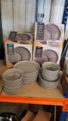 (11E) 20 Piece Stoneware Speckled Grey Dinner Set.