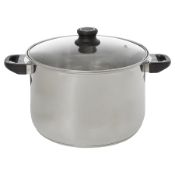 (R8) 6x Items. 2x 26cm Stockpot Stainless Steel (Both Units Have Damage To 1x Handle) RRP £15 Each.