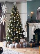 (Mez) 3x Items. 2x 7ft Beauly Pine Artificial Tree Pre Lit RRP £180. 1x 6ft Beauly Pine Artificial